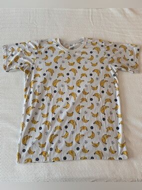 Chang Suk Men’s White Banana Print Tee US Large